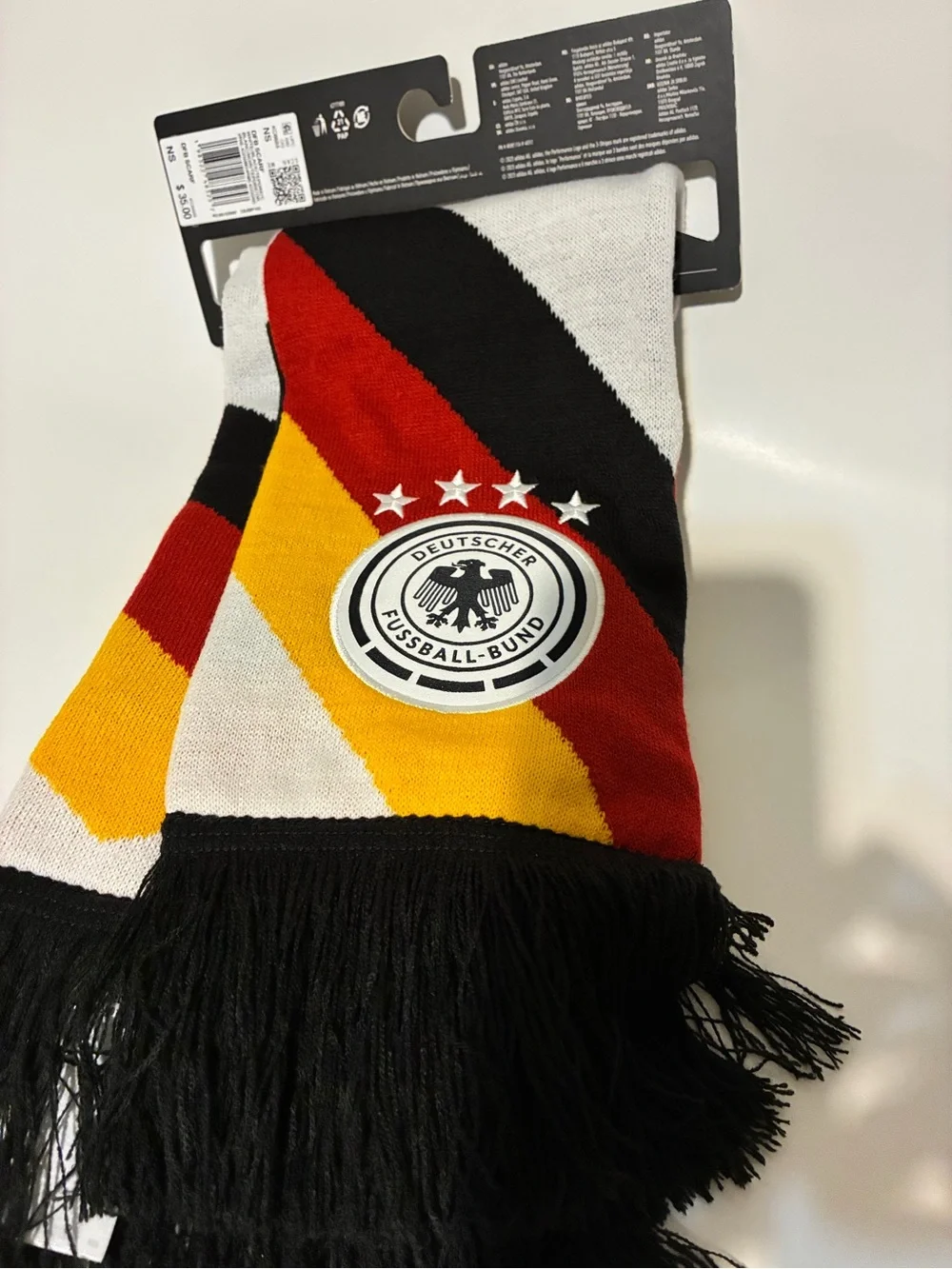 Adidas Germany Flag Fan Scarf World Cup 2026 Soccer Futbol
